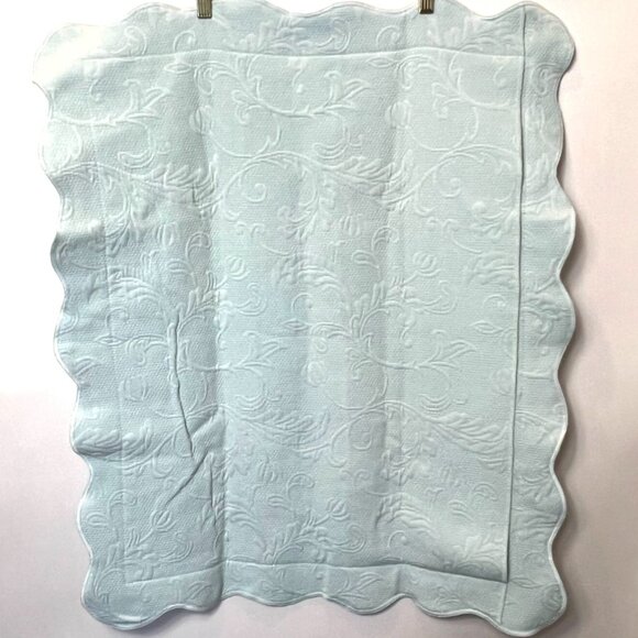 Colchas S. Domingos Baby Blue Scalloped Pillow Sham Cotton Blend Portugal 21X27 - Picture 3 of 9